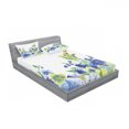 thumbnail image 3 of Watercolor Flower Bedding Set with Sheet & Covers, Swirled Brushstroke Herbs Romantic Feminine Blooming Nature Artwork, Printed Bedroom Decor 2 Shams, 4 Sizes, Blue Yellow, by Ambesonne, 3 of 3