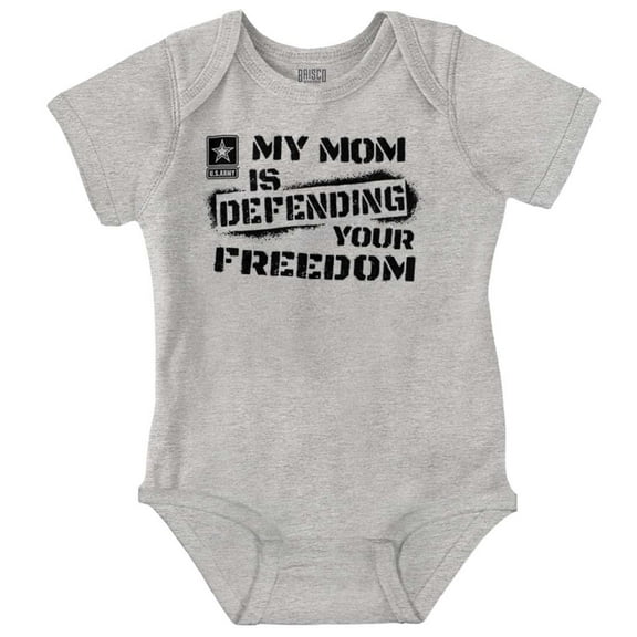 US Army Logo My Mom Defending Freedom Romper Boys or Girls Infant Baby Brisco Brands 12M
