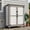 White+Brown, variant on PETSCOSSET Outdoor Storage Cabinet Shed - Double Door with Removable Shelves - Black