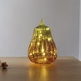 thumbnail image 1 of Outdoor Halloween Glass Pumpkin Lantern  Mercury Glass Jack-o‘-Lantern with Timer  Gradient Color  10 LED Lights  Safe for Halloween  Fall  and Thanksgiving Decorations, 1 of 6