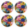 thumbnail image 7 of Vzayyk 4Pack Wooden Coasters With Cork Base Heat-Resistant Drink For Home Office Restaurant Orange Red Purple Brown White Florals, 7 of 7
