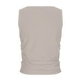 thumbnail image 4 of Wlynlyn Womens Tank Tops Summer Sleeveless Shirts High Neck Slim Fitted Blouse Side Ruched Basic Tees T Shirts Size S-XXL, 4 of 5