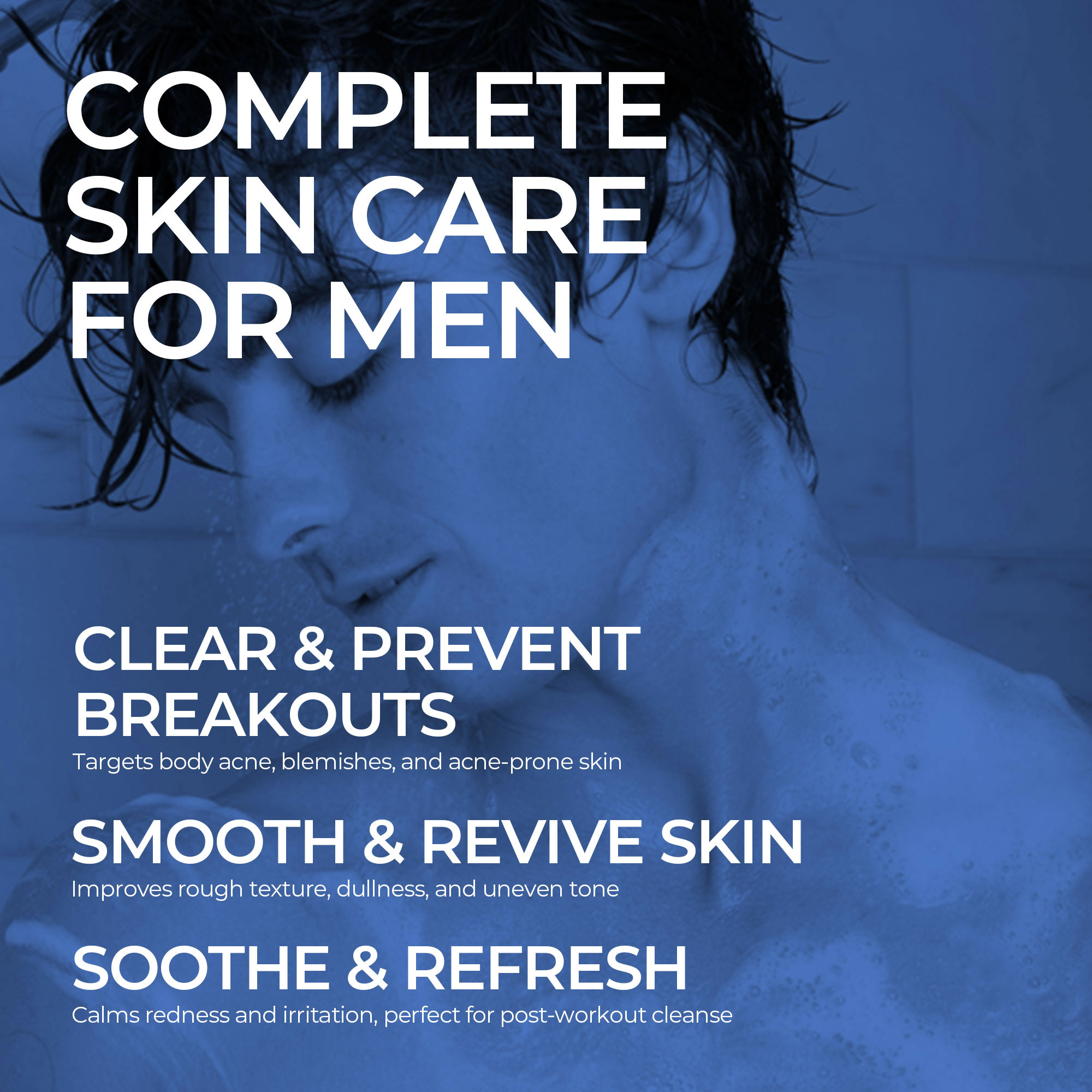 HOMMEFACE Men’s The Skin Perfecting Body Wash with Pump - Korean Skincare Technology for Body Acne with BHA, AHA, PHA, 16.9 fl. oz.