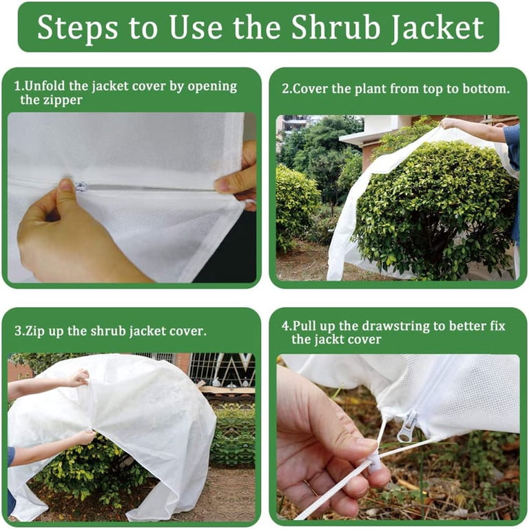 Plant Freeze Protection Cover with Zipper, 75 Inches photo 5