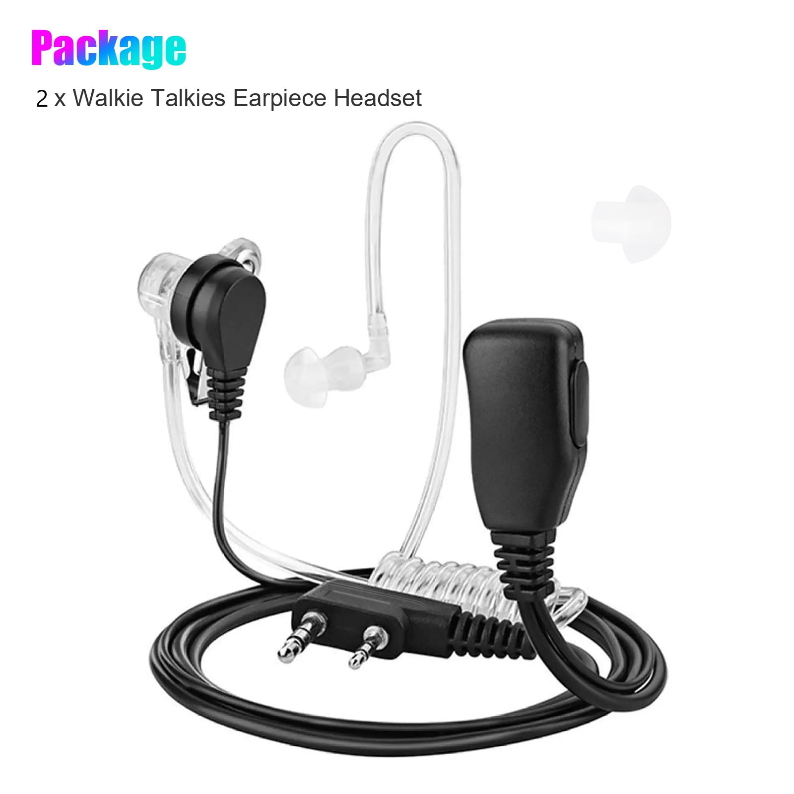 Baofeng 2-Pin Walkie Talkie único de cancelación de ruido auriculares auriculares con micrófono 