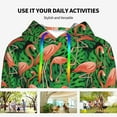thumbnail image 4 of Daiia Flamingo Pattern Women's Fashion Hoodies & Sweatshirts with Kangaroo Pocket Hooded Sweatshirt with Eye-catching Drawstrings-Small, 4 of 7