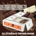 thumbnail image 2 of KFFKFF Fondoir à Chocolat, Capacité de 26,5 Lb avec 3 Réservoirs, Température Réglable de 86 à 185 °F, Chauffe-Aliments Électrique en Acier Inoxydable de 1500 W pour Faire Fondre le Chocolat, le Lait et la Crème, 2 of 9