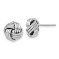 thumbnail image 3 of Sterling Silver Rhodium-plated Polished & Textured Love Knot Post Earrings, 3 of 4