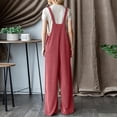 thumbnail image 5 of REALiKUN Women's Casual Jumpsuits Ribbed Front Pocket Loose Overalls One Piece Sleeveless Wide Leg Long Pant Rompers, 5 of 5