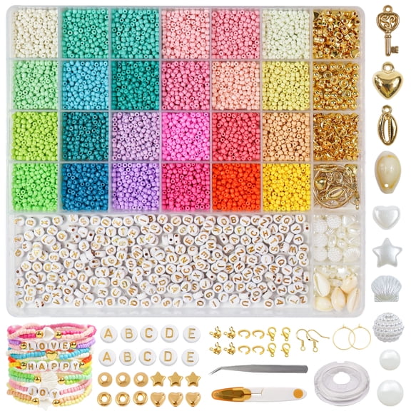 Tivamiko 12000Pcs DIY Bracelets Making Kit with 3mm Clay Beads, Handcraft Jewelry Making Kit for Girls Adluts Handmade Enthusiasts