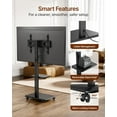 thumbnail image 3 of ECOTINY Steel Base Rolling TV Stand for 32–75" TVs up to 110 lbs, Mobile TV Cart with Tilt, Swivel & Leveling, Height Adjustable, Hidden Cable Management, Steel Shelf, Black, 3 of 10
