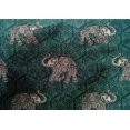 thumbnail image 4 of oneOone Cotton Silk Fabric Elephant Block Printed Fabric 1 Yard 42 Inch Wide, 4 of 4