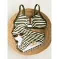 thumbnail image 4 of Bikini De Dos Piezas Cintura Alta Verde Militar Con Detalle En U Dorado, 4 of 30
