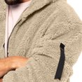 thumbnail image 5 of WTOBBY Men's Casual Loose Double-Faced Fleece Jacket, Solid Color Zipper Hooded Plush Warm Coat for Winter, Soft and Lightweight for Daily and Outdoor Activities,Khaki 2XL, 5 of 5