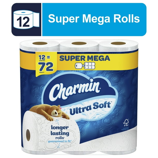 Charmin Ultra Soft Toilet Paper, 12 Super Mega Rolls