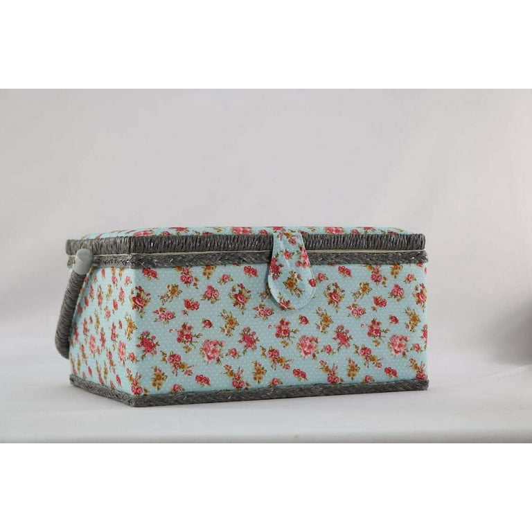Roses Sewing Basket in Blue Roses Sewing Basket in Blue
