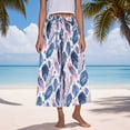thumbnail image 2 of YABCSAZ Women's Wide Leg Pants Loose Casual Pants Plus Size Boho Pants Printed Drawstring Elastic Waist Lounge Long Trousers Soft Comfortable Capri Pants for Women, 2 of 8