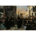 thumbnail image 2 of Alfred Dehodencq 18x14 Black Ornate Wood Framed Double Matted Museum Art Print Titled - A Confraternity in Procession Along Calle Genova (1851), 2 of 5
