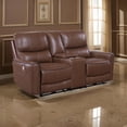 thumbnail image 6 of Benjara Lima Power Recliner Loveseat- Brown Faux Leather- USB Port- Foam- 72", 6 of 6