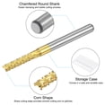 thumbnail image 4 of Uxcell 1/8" Shank 2.6mm x 12mm Titanium Coated Carbide End Mill CNC Router Bits 4 Pack, 4 of 6