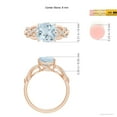 thumbnail image 4 of Angara Natural 1.95 Ct. Aquamarine with Diamond Side Stone Ring in 14K Rose Gold for Women (Ring Size: 3), 4 of 9