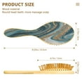 thumbnail image 3 of Wood Paddle Brush with Cushion & Round Hair Brush Blue and Gold Swirling Detangling Brush for All Hair Types, 3 of 7
