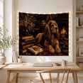 thumbnail image 5 of Golden-Brown Dog by Fireplace with Books and Dried Flowers, Cozy Vintage for Dog Lovers Still Life Animal Art, Housewarming Gift Tapestry Wall Hanging for Living Room and Den, 5 of 7