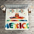 thumbnail image 2 of Ambesonne Mexican Quilted Coverlet 3 Pcs, Sombrero Aztec, King Size, Multicolor, 2 of 2