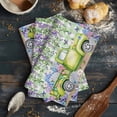 thumbnail image 6 of Blue Purple Floral Kitchen Towels Set of 4, Water Absorbent Dish Towel, Spring Hydrangea Flower Truck Green Plaid Decorative Hand Towels - Quick Drying Cloth for Cooking Baking, 18x28 Inch, 6 of 8