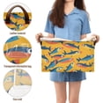 thumbnail image 5 of Yayeee Foldable Storage Basket for Shelves with Handles Set of 2 Waterproof Cloth Bins, Yellow Sardines Pattern, 5 of 7