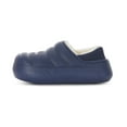 thumbnail image 4 of FOAMWALK Boys' Clogs - Comfy Fur Lined Clog, Indoor and Outdoor Clogs for Toddler/boys, Navy, 11-12, 4 of 5