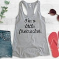 thumbnail image 2 of I'm A Little Firecracker Tank Top, Ladies Racerback Tank Top, July 4th Tank, Patriotic Tank, Heather Gray, Small, 2 of 3