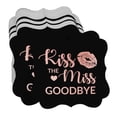 thumbnail image 3 of Inkdotpot Pack Of 50 Real Rose Gold Foil Bracket Shape Paper Tags Kiss The Miss Goodbye Bridal Shower Favor Hang Tags, 3 of 7