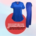 thumbnail image 4 of Natural UniformsWomen's Ultra Soft Stretch Mock Wrap Scrub Top and Pants 82019200NA (True Royal Blue, X-Small), 4 of 7