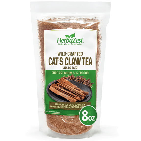 HerbaZest Cat's Claw Tea (Una de Gato) | 8 oz | 100% Pure, Wild-Crafted Bark | Naturally Caffeine-Free for Wholesome Sipping | Functional Teas