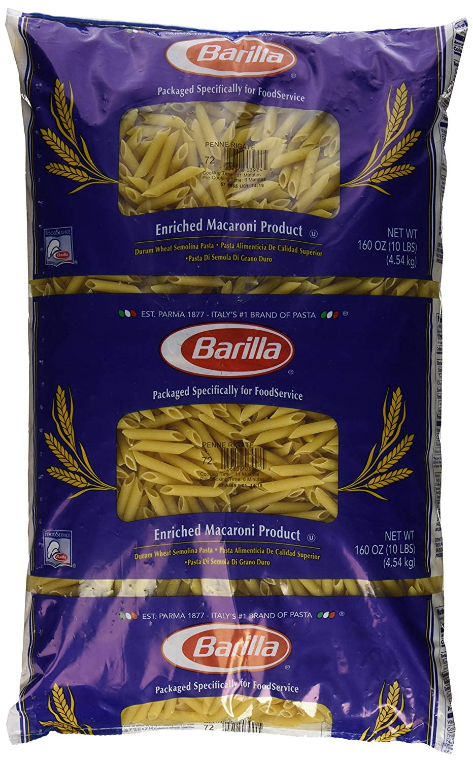 2 PACKS Barilla Penne Rigate Pasta, 160 Ounce