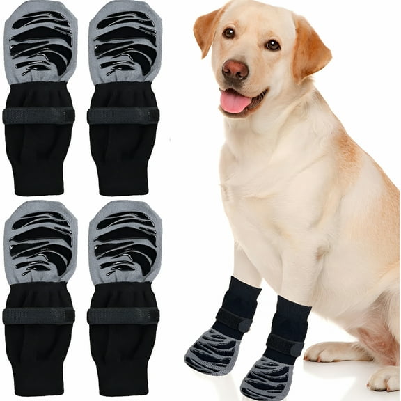 TELOLY 2 Pairs Dog Socks to Stop Licking Paws, Dog Socks with Grip, Dog Socks, Adjustable Paw Socks with Strap, Pet Socks Dog Boots Dog Paw Winter Protector for Indoor Outdoor (M)