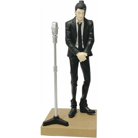 New Geto Suguru, Gojo Satoru Figure, Crosstalk Black Suit Standing Figurine 17cm/6.7inch Handmade Cosplay PVC Statues Souvenirs for Anime Fans Gift (b)