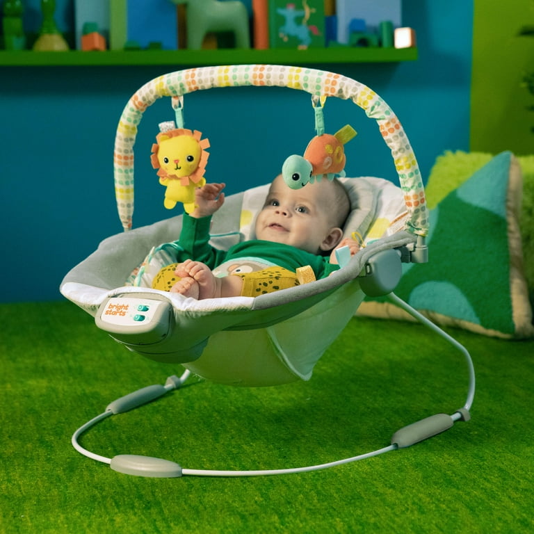 Bright Starts Whimsical Wild Vibrating Baby Bouncer Seat and