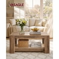 VASAGLE Coffee Table, 2-Tier Center Table, 39.4 x 21.7 x 17.7 in, Honey ...