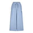 thumbnail image 2 of TaTaai Women's High Waist Loose Wide Leg Sports Pants Elastic Drawstring Waist with Side Pockets Casual Versatile Long Trousers for Women Daily Vacation Gift, 2 of 8