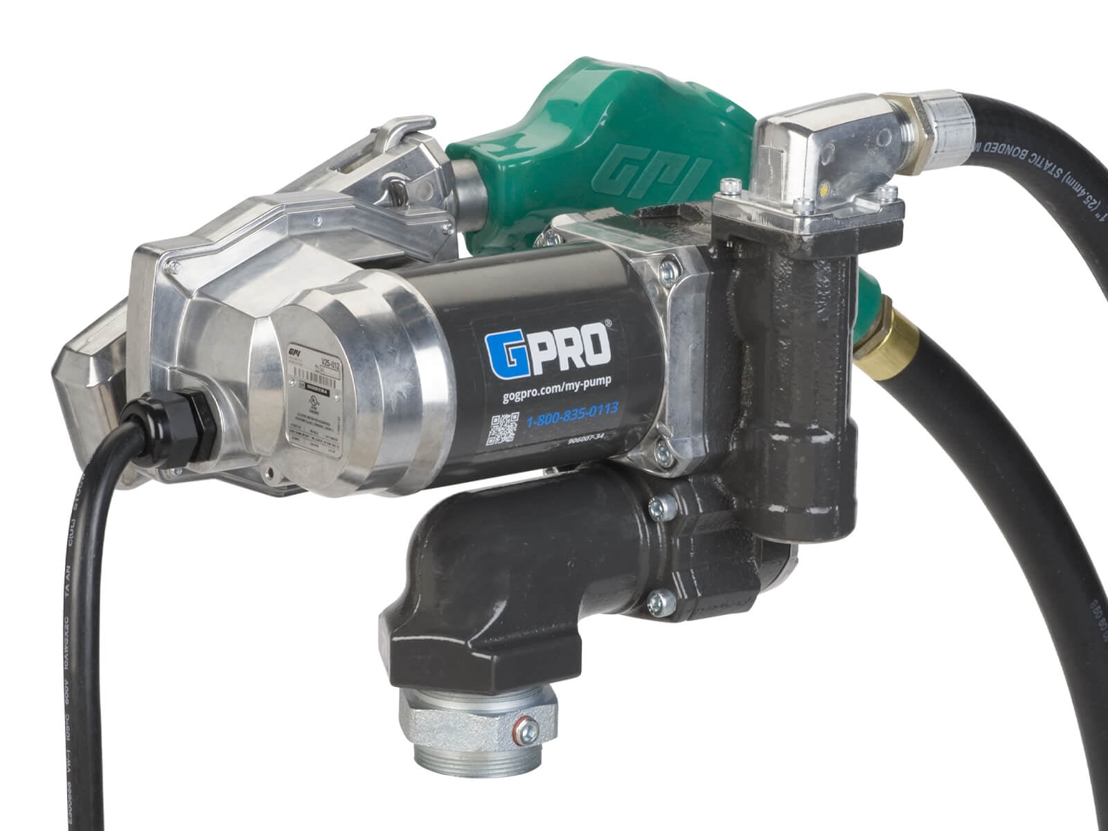GPRO 25 GPM 24V Fuel Transfer Pump, Automatic Shutoff Diesel Nozzle