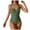 Green, variant on Linfrsh Women's One Piece Swimsuit Tummy Control Bathing Suit V Neck Lace Up Back Swimwear Coffee,S