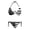 Black-White American Flag, variant on Skeleton Hands Swimwear for Pool Beachwear, Bikini Set Elastic String Plus Size