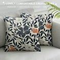 thumbnail image 3 of Creowell Navy Blue and Cream Floral Pillow Covers Vintage Flower Outdoor Decorative Throw Pillows Blue Small Floral Print Rustic Farmhouse Pillowcases Cushion Covers for Couch 22x22in, 3 of 5