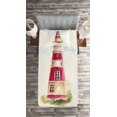 thumbnail image 2 of Ambesonne Lighthouse Quilted Coverlet 2 Pcs, Pastel Watercolors, Twin Size, Multicolor, 2 of 2