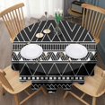 thumbnail image 3 of Round Waterproof Tablecloth 60×60 Inch, Boho Style Reusable Indoor/Outdoor Durable Table Cover for Party Kitchen Dinner Room Decor, 3 of 6