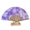 thumbnail image 2 of Pattern Folding Dance Wedding Party Lace Silk Folding Hand Held Flower Fan G,Small Portable Fan, 2 of 2