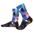 thumbnail image 2 of Bingfone Compression Socks for Women and Men Long Socks for Running Athletic Cycling Nurse- Colorful Frog Among Flowers, 2 of 7