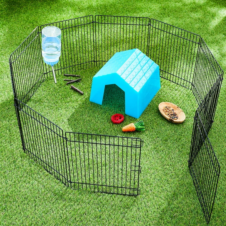 Vibrant Life Small Animal Metal Wire Foldable Playpen, Black, 10